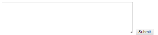 HTML textarea and submit button