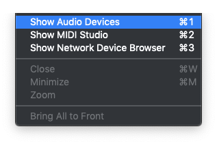 Audio MIDI Setup Windows Menu