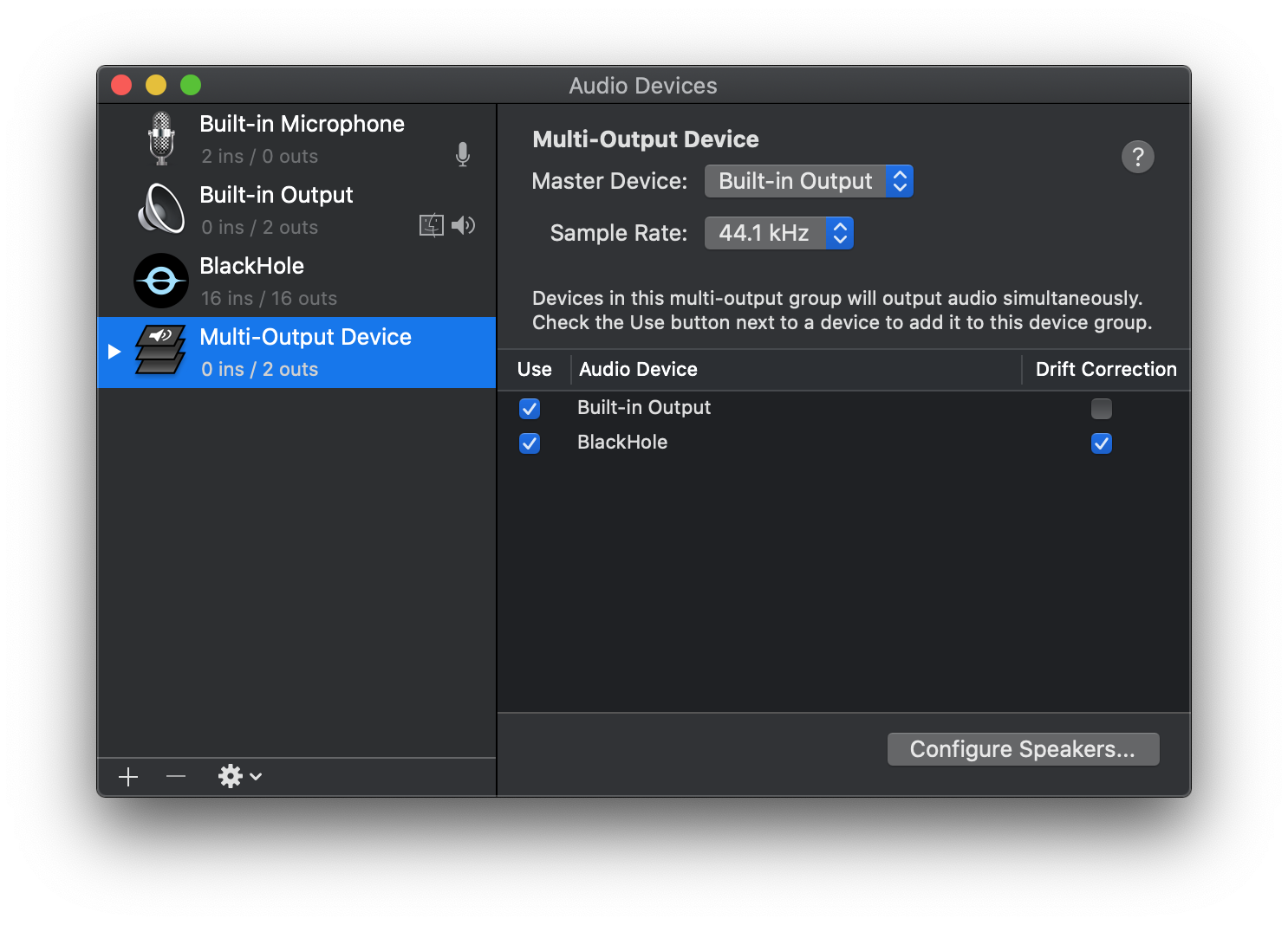 Multi-Output Device Options