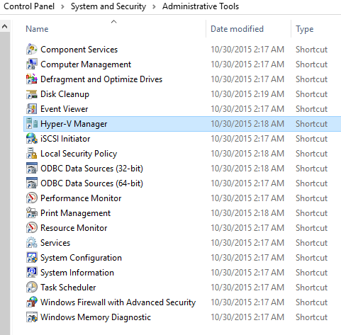 Hyper-V Manager