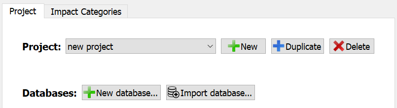 project tab until databases