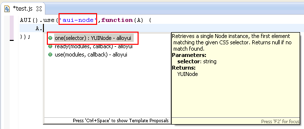 Completion on 'aui-node' module