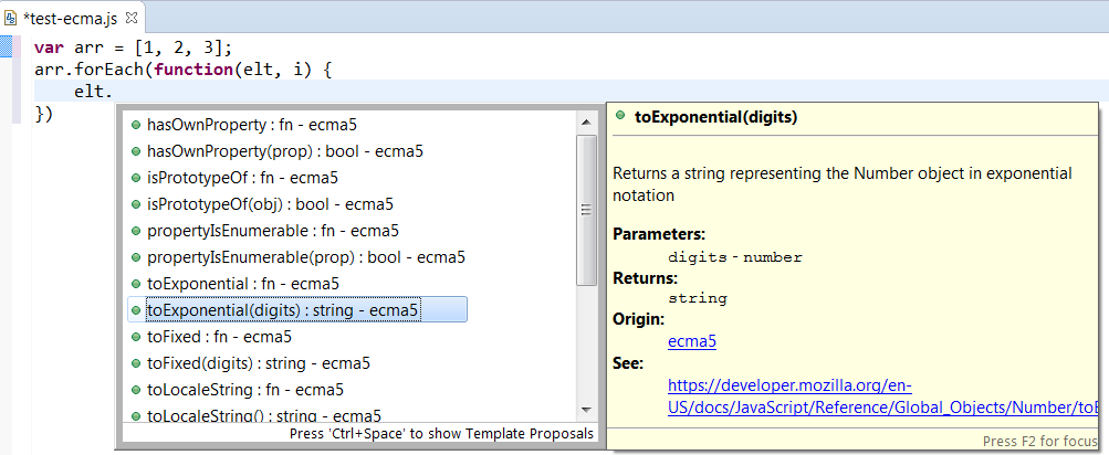 ECMAScript Completion ForEach Array