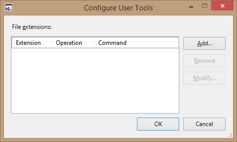 Configure User Tools window