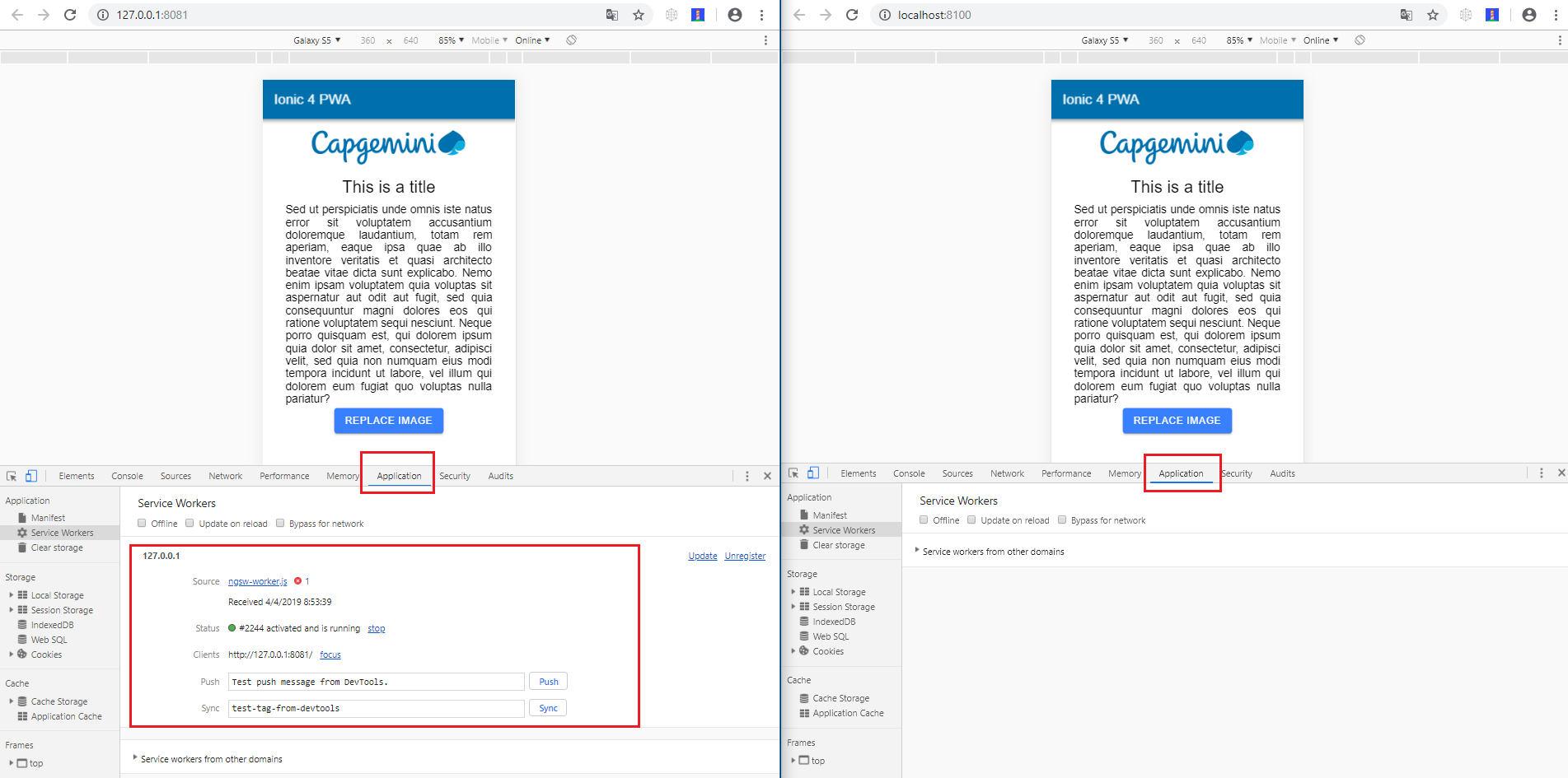 Application comparison