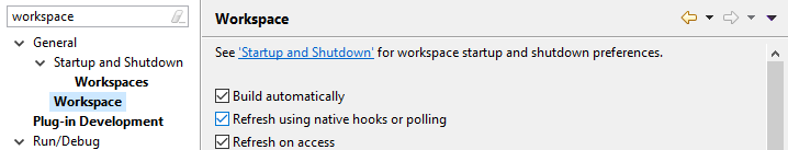 Workspace settings