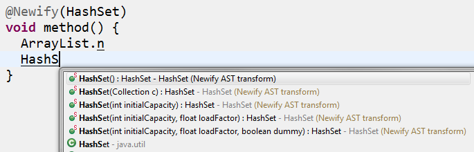 DSLD suggestions for Newify AST transform