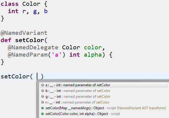 DSLD suggestions for NamedVariant AST transform