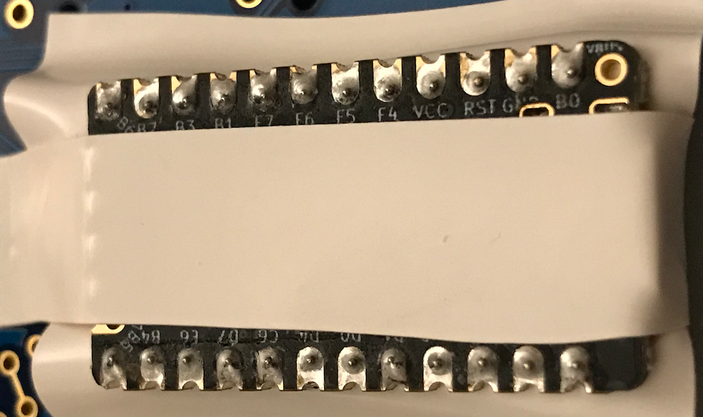 Socket pins soldered to MCU