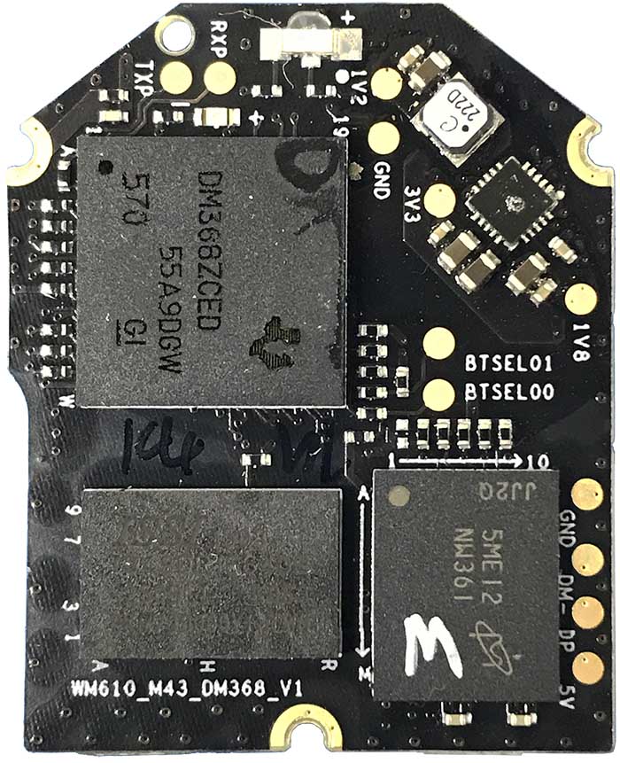 WM610 X5 Camera Live View Encoder board v1 A top