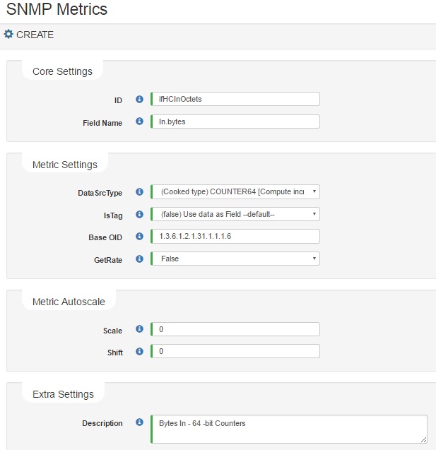 Create/Modify SNMP Metrics